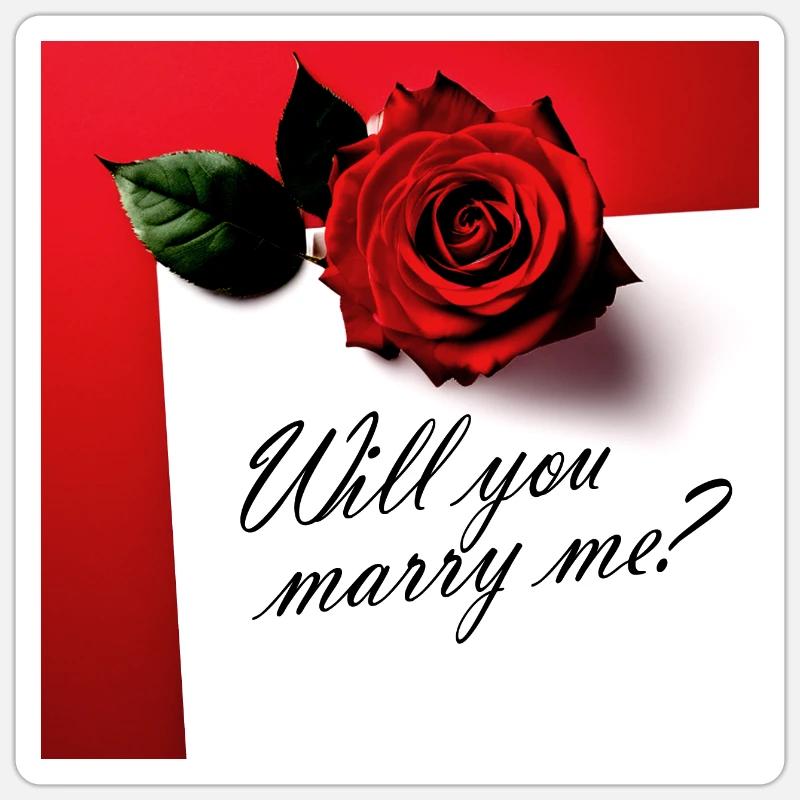 Will you marry me? - Sticker size S (10 x 10 cm) - white matte