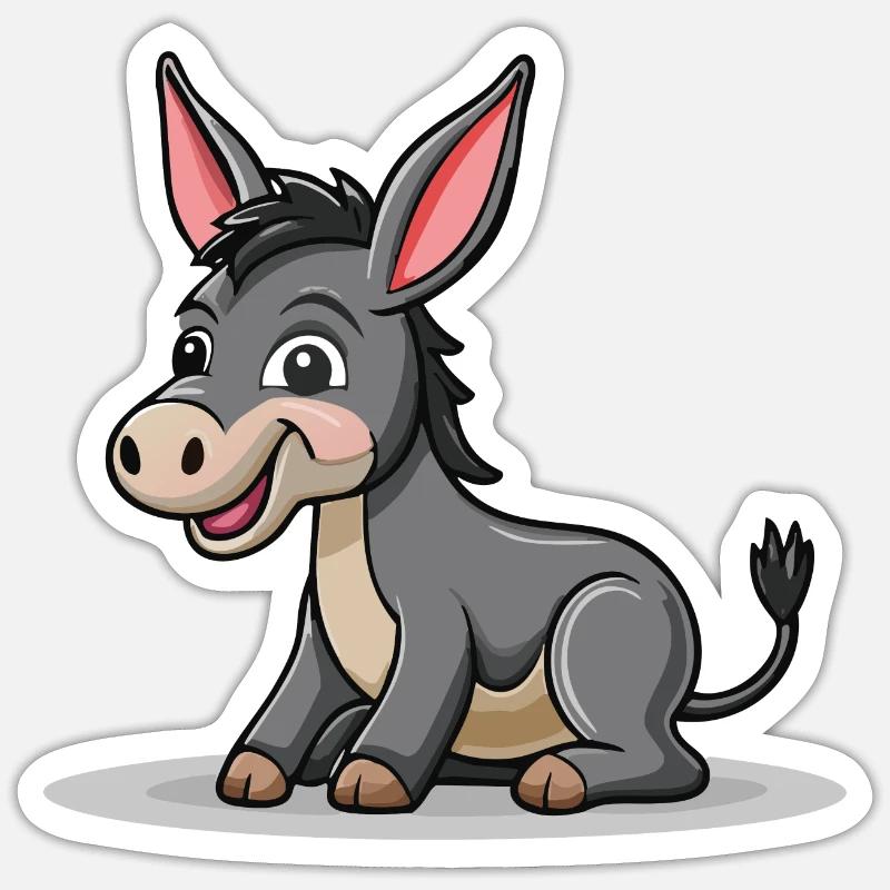 Eselchen-Freunde - Sticker Größe S (10 x 10 cm) - Mattweiß