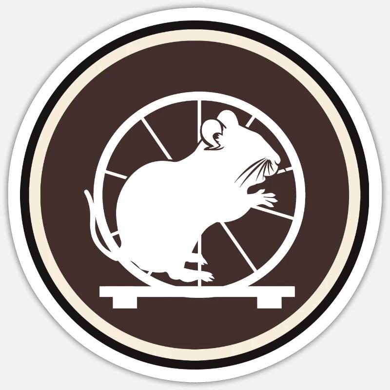 Hamster Tierchen Maus - Sticker Größe S (10 x 10 cm) - Mattweiß