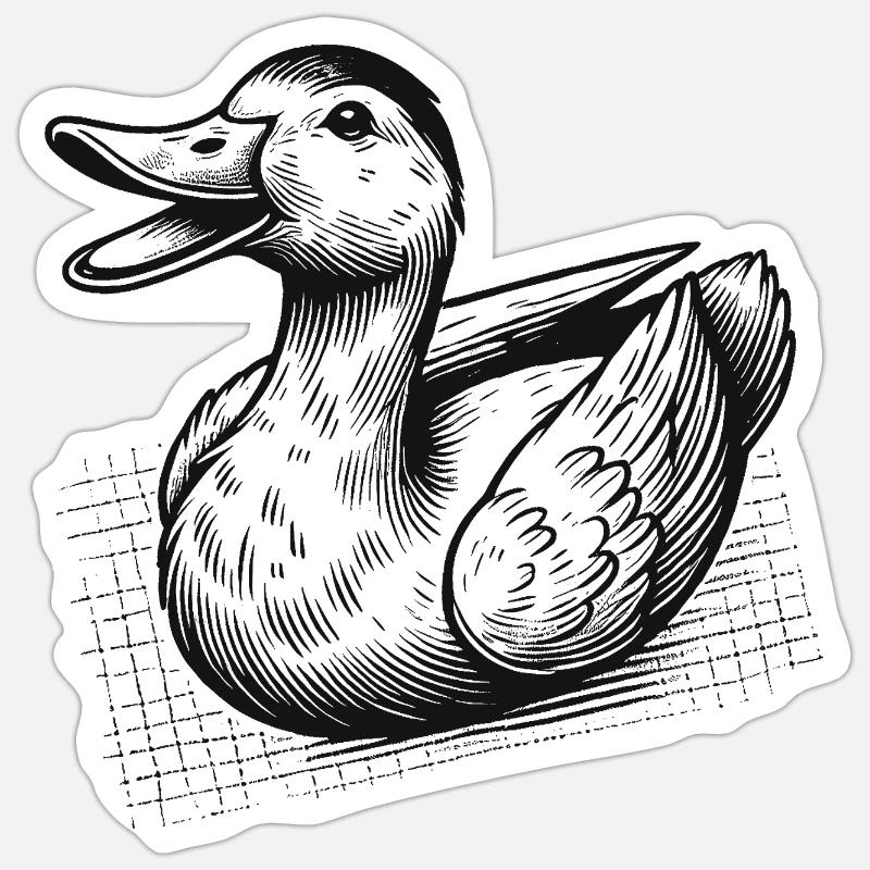 Duck - Sticker size S (10 x 10 cm) - white matte