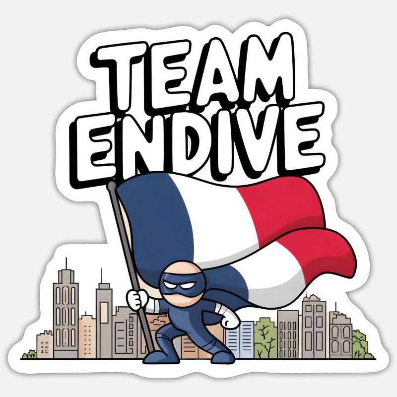 Team Endive - Sticker taille S (10 x 10 cm) - blanc mat