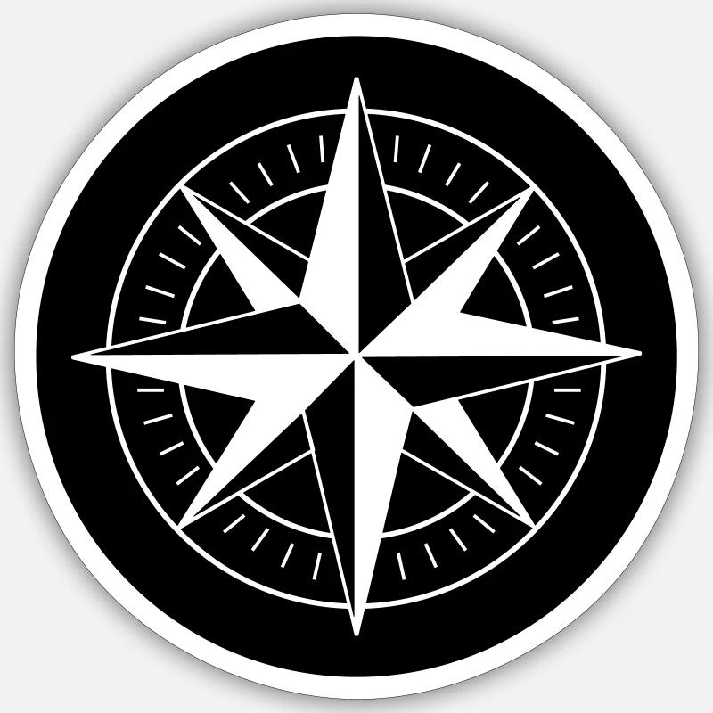 compass - Sticker size S (10 x 10 cm) - white matte