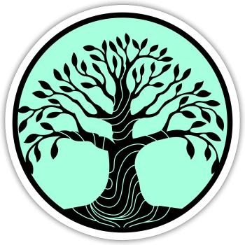 Arbre de vie - Sticker taille S (10 x 10 cm) - blanc mat - Devant