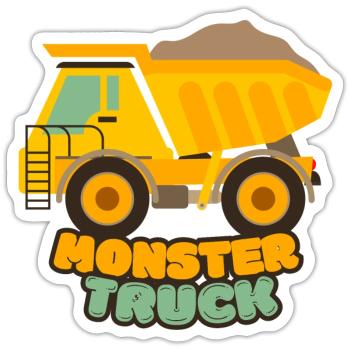 Monstertruck - Sticker Größe S (10 x 10 cm) - Mattweiß - Vorne