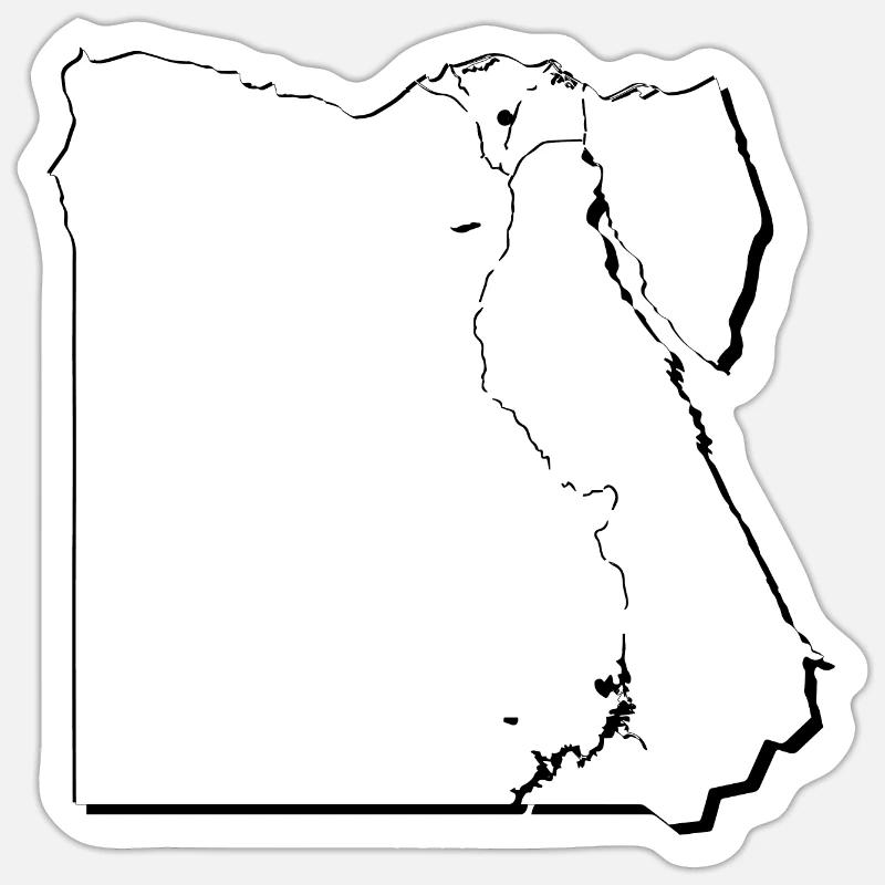 Egypt map as outline - Sticker size S (10 x 10 cm) - white matte