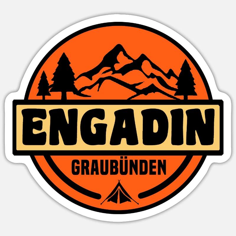 Engadin - Sticker size S (10 x 10 cm) - white matte