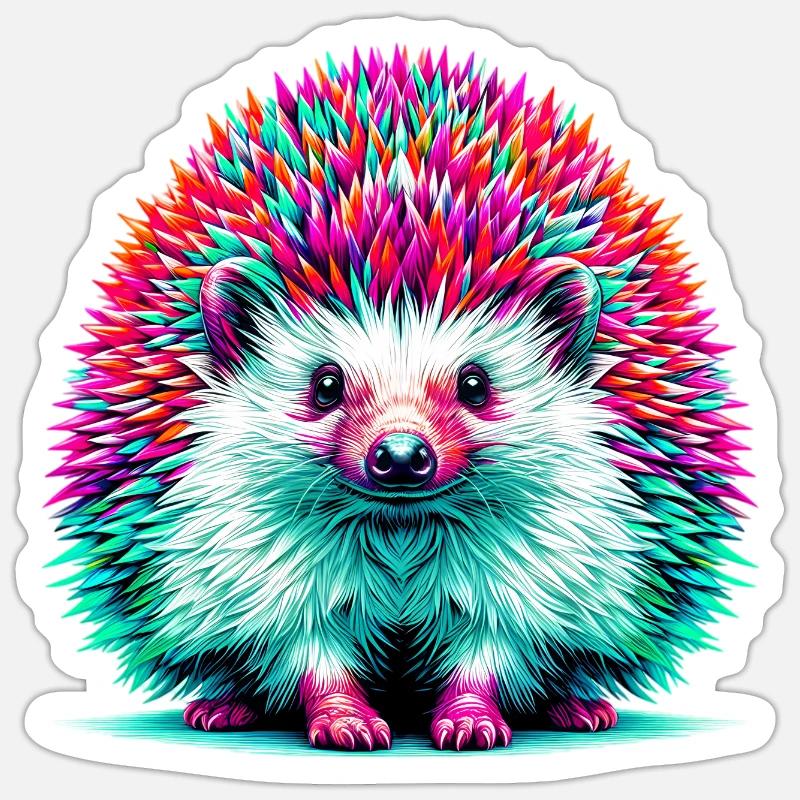 Igel - Sticker Größe S (10 x 10 cm) - Mattweiß