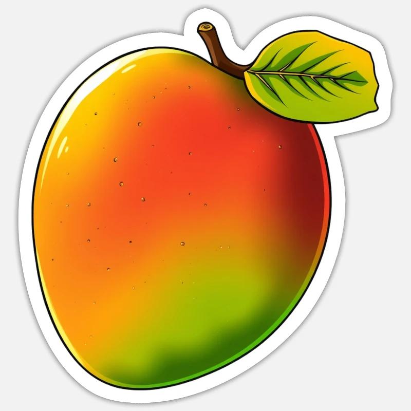 Mango - Comic-Stil - Sticker Größe S (10 x 10 cm) - Mattweiß