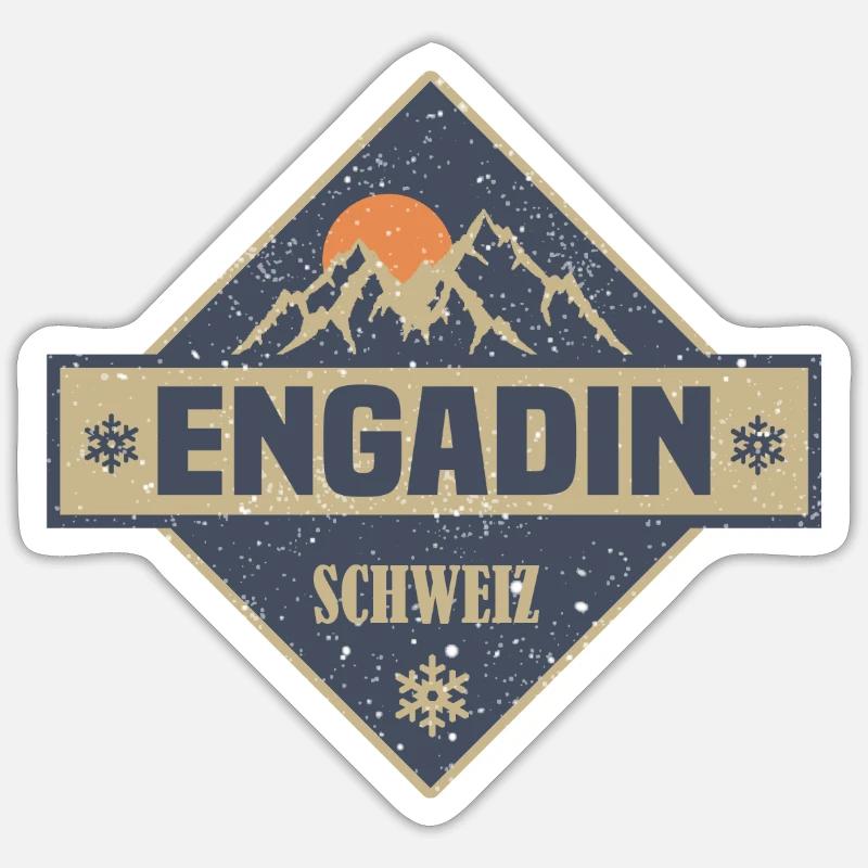 Engadin - Sticker size S (10 x 10 cm) - white matte