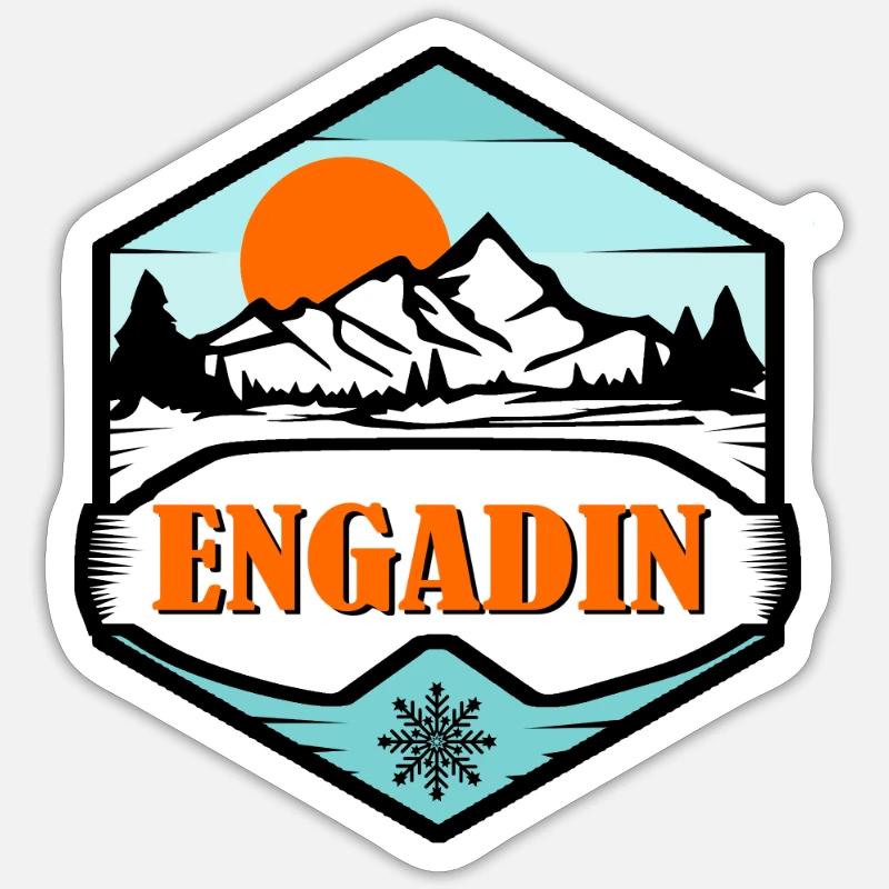 Engadin - Sticker size S (10 x 10 cm) - white matte