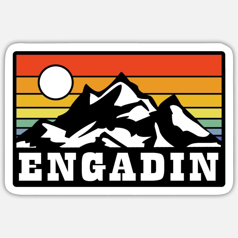 Engadin - Sticker Größe S (10 x 10 cm) - Mattweiß