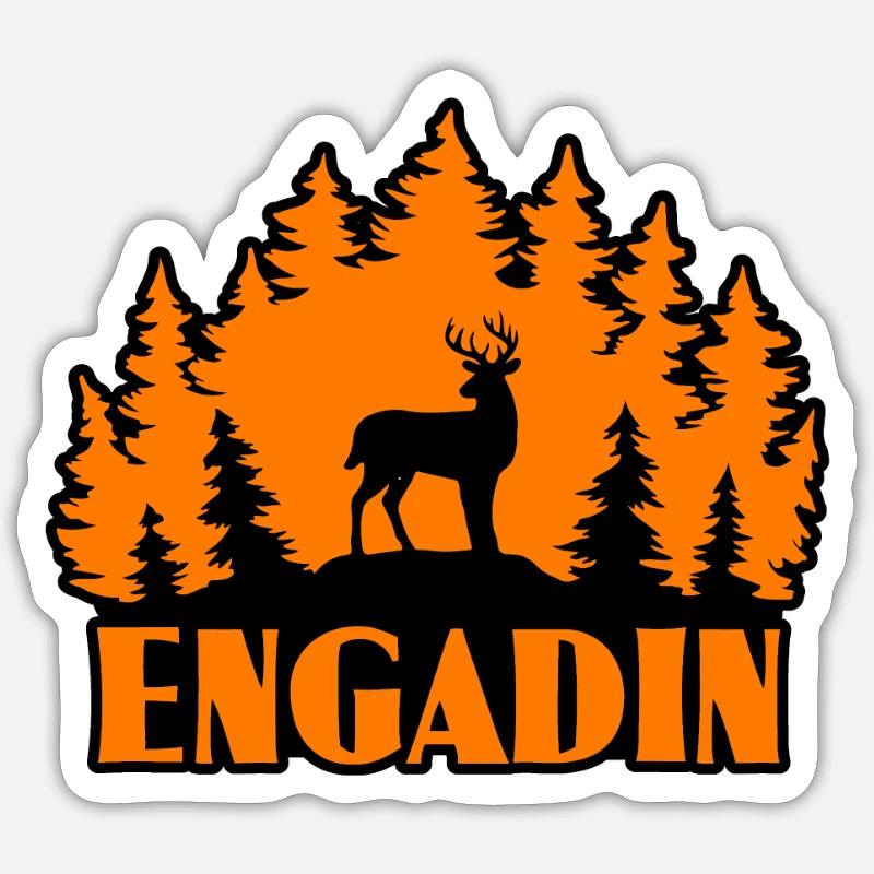 Engadin - Sticker Größe S (10 x 10 cm) - Mattweiß