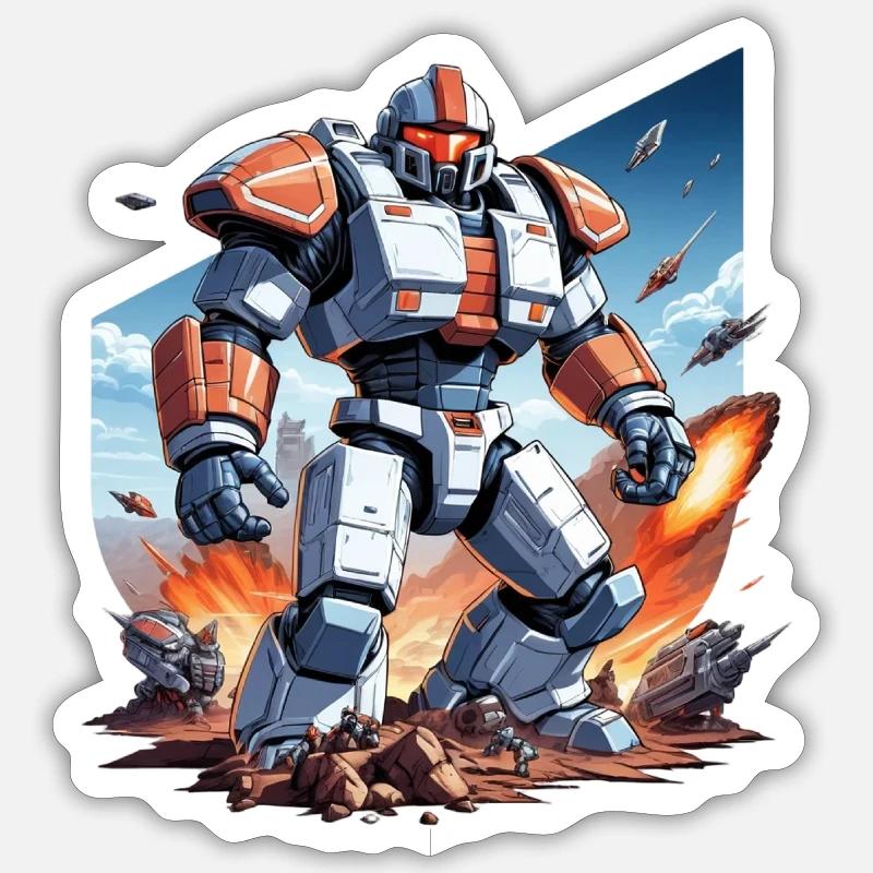 8-Bit Warrior - Sticker Größe S (10 x 10 cm) - Mattweiß