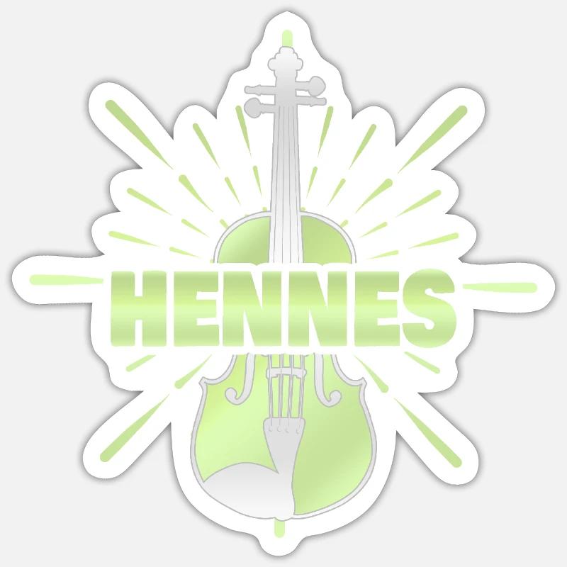 String instrument Hennes - Sticker size S (10 x 10 cm) - white matte