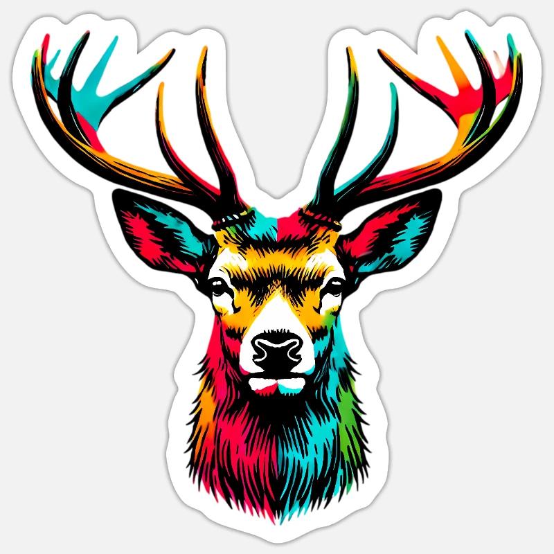 Deer - Sticker size S (10 x 10 cm) - white matte