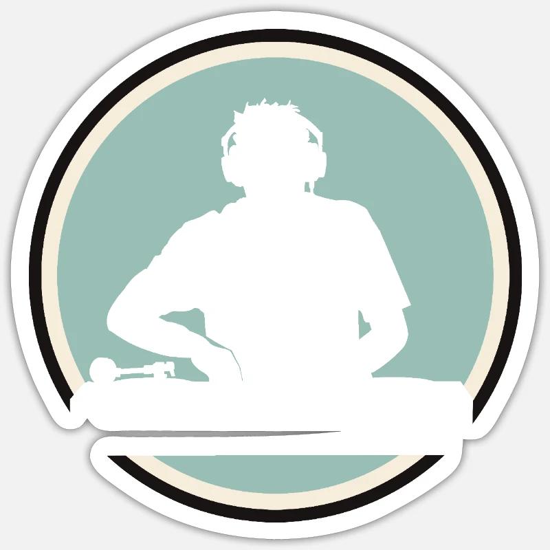 DJ Trance - Sticker Größe S (10 x 10 cm) - Mattweiß