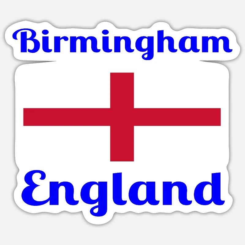 Birmingham, Angleterre - Imprimés élégants - Sticker taille S (10 x 10 cm) - blanc mat