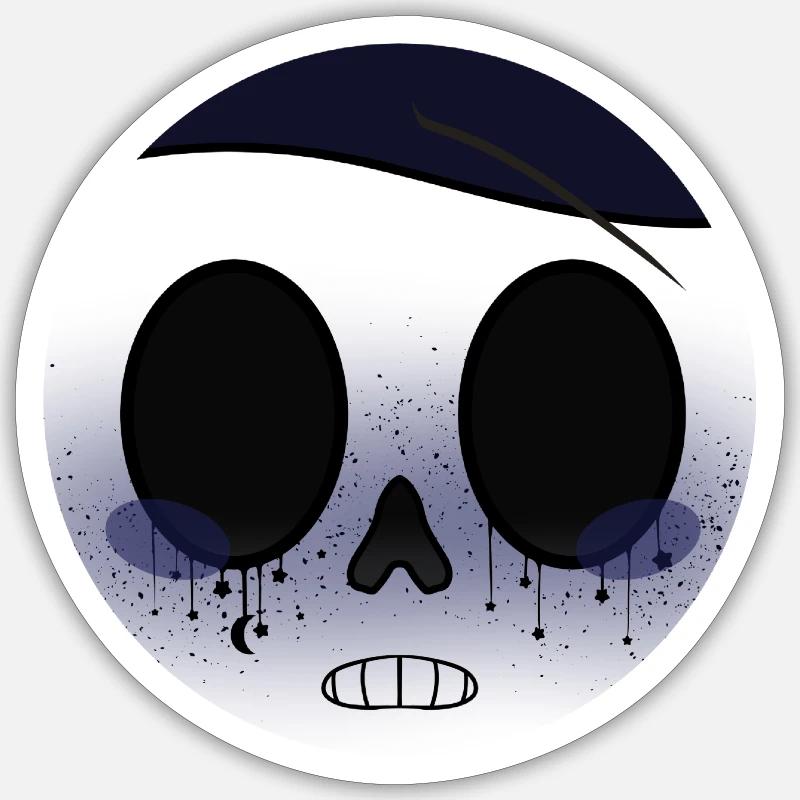 Moon - Sticker Größe S (10 x 10 cm) - Mattweiß