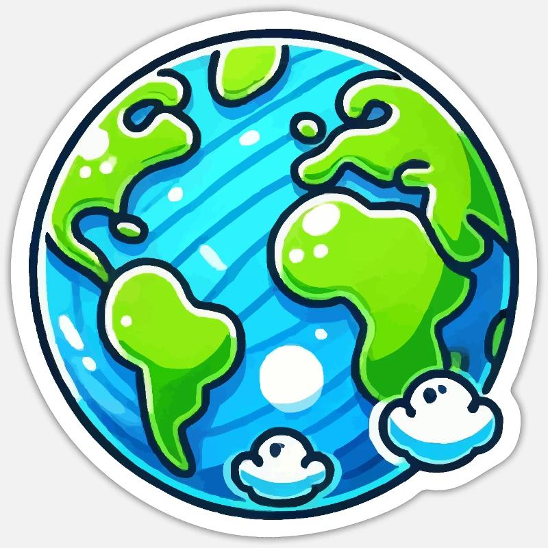 erde planet - Sticker Größe S (10 x 10 cm) - Mattweiß