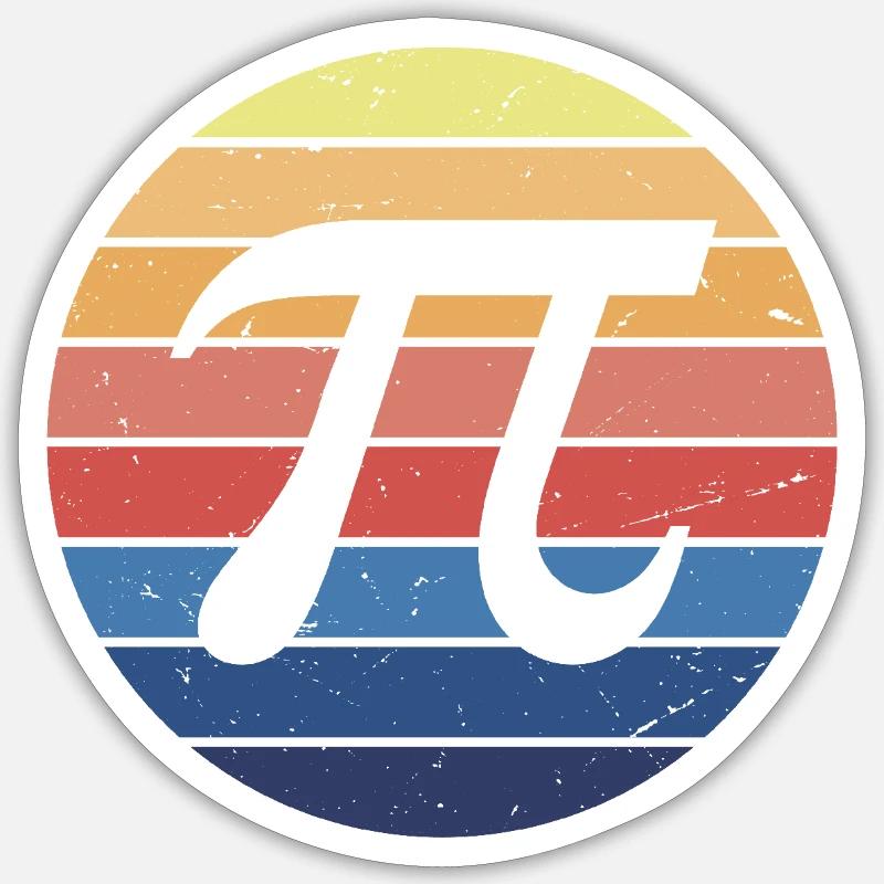 Math Pi Retro - Sticker size S (10 x 10 cm) - white matte
