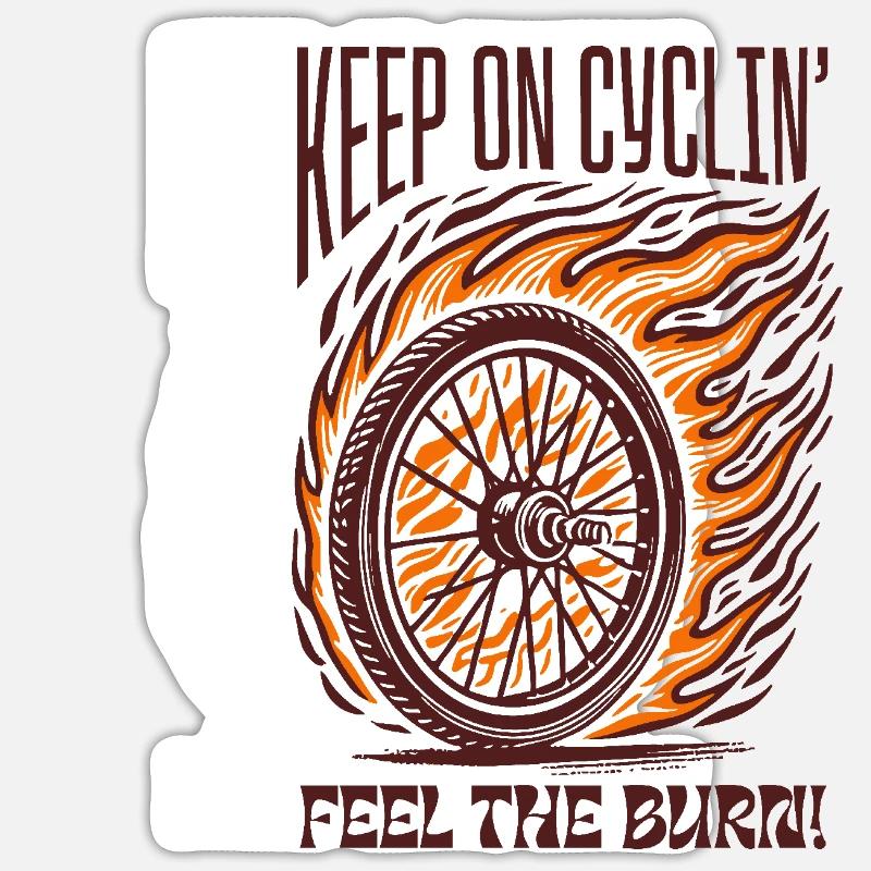 Keep on Cyclin – Conception de vélo ardente Sticker taille S (10 x 10 cm)
