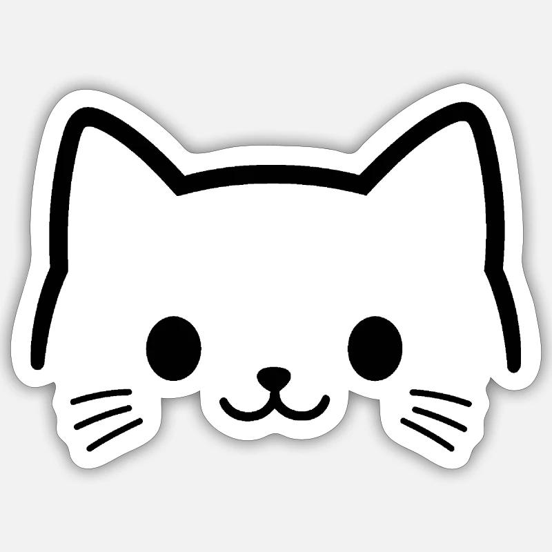 visage de chat, tête de chat, museau mignon Sticker taille S (10 x 10 cm)