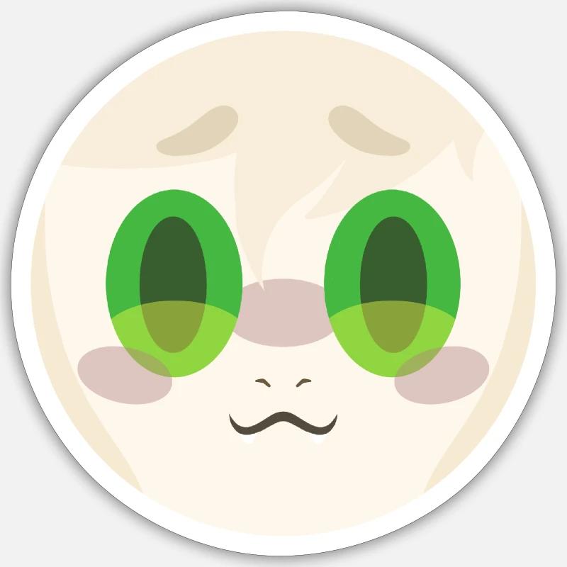 Asriel - Sticker Größe S (10 x 10 cm) - Mattweiß