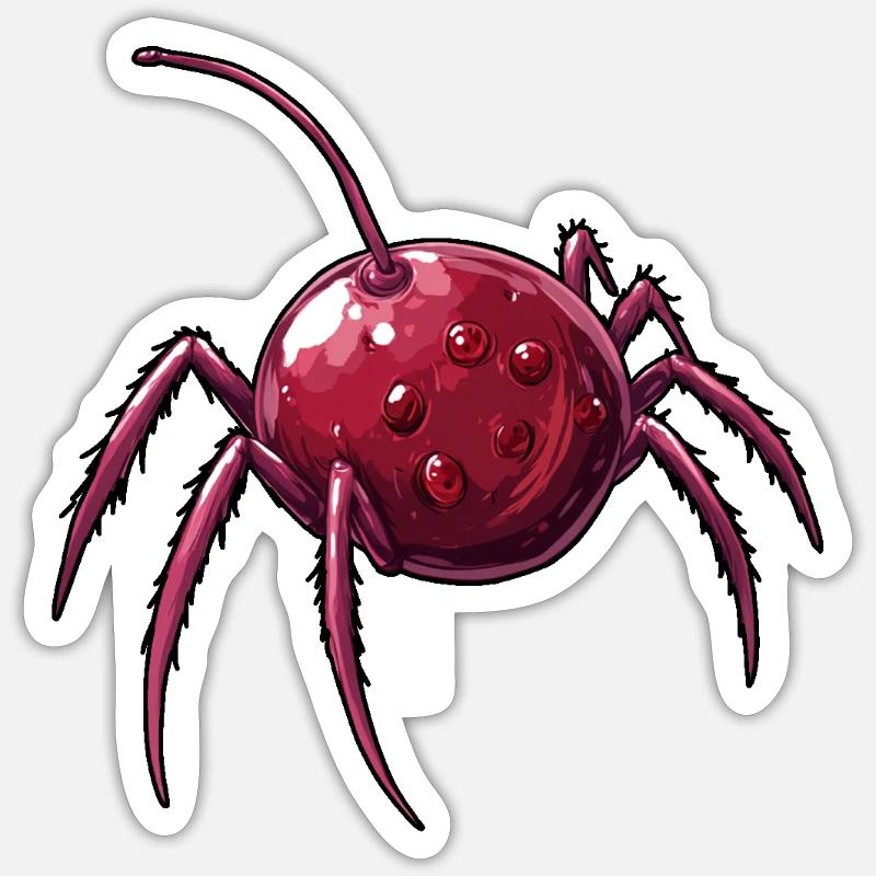 Kirschspinne Kirsche Spinne Sticker Größe S (10 x 10 cm)