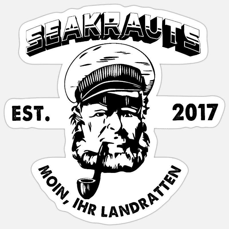 Le capitaine - Sticker taille S (10 x 10 cm) - blanc mat