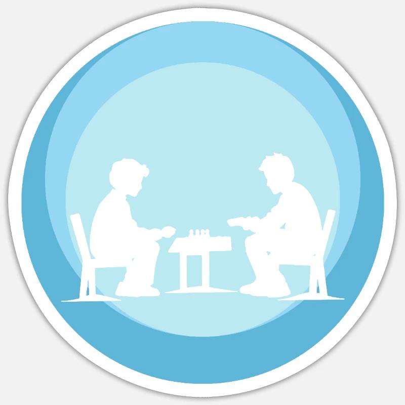 Brettspiele Taktik Gemeinschaftsspiele - Sticker Größe S (10 x 10 cm) - Mattweiß