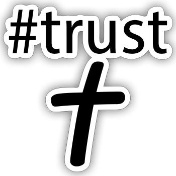 #trust in Jesus - Sticker size S (10 x 10 cm) - white matte - Front