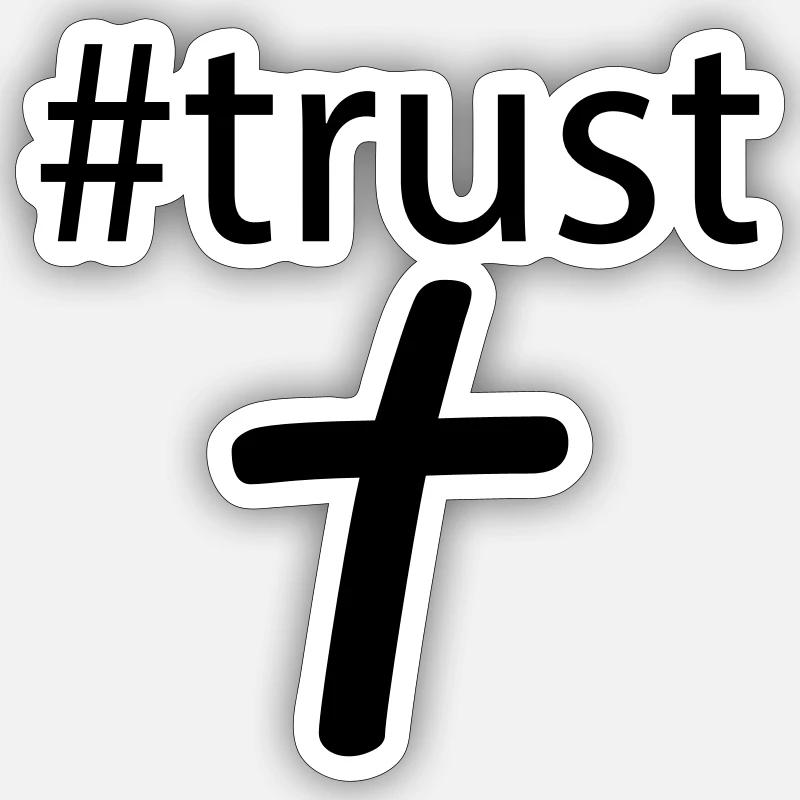 #trust in Jesus - Sticker size S (10 x 10 cm) - white matte