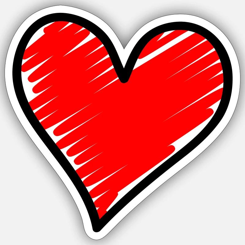 herz - Sticker Größe S (10 x 10 cm) - Mattweiß