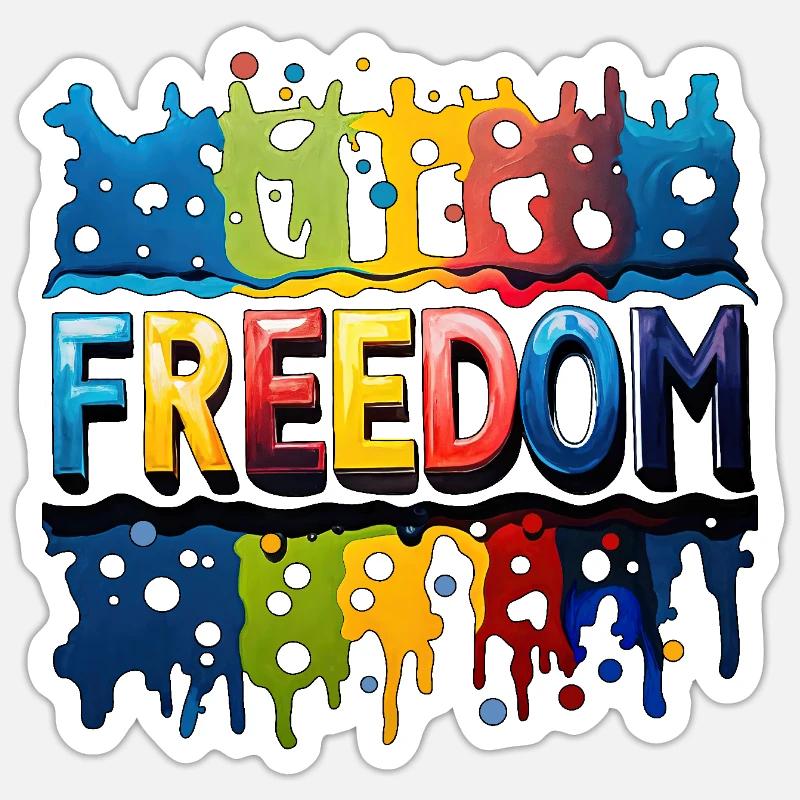 Liberté, Liberté - Sticker taille S (10 x 10 cm) - blanc mat