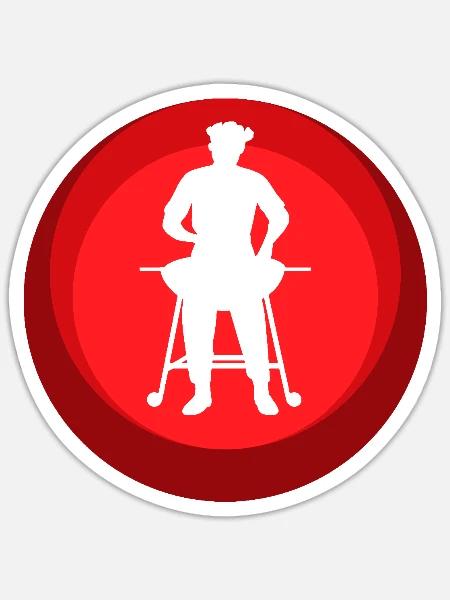 BBQ Grillzange Grillsaison - Sticker Größe S (10 x 10 cm) - Mattweiß