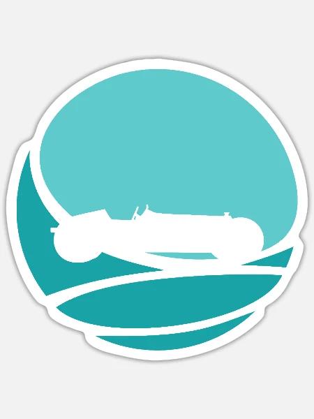 Driften Sportauto Rennwagen - Sticker Größe S (10 x 10 cm) - Mattweiß