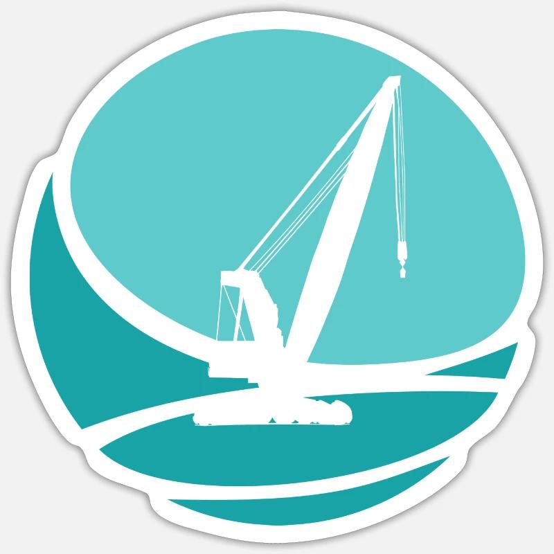 Construction de maison de grutier de chantier Sticker taille S (10 x 10 cm)