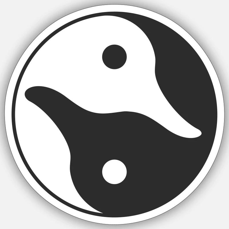 Yin Yang Duck - Sticker size S (10 x 10 cm) - white matte