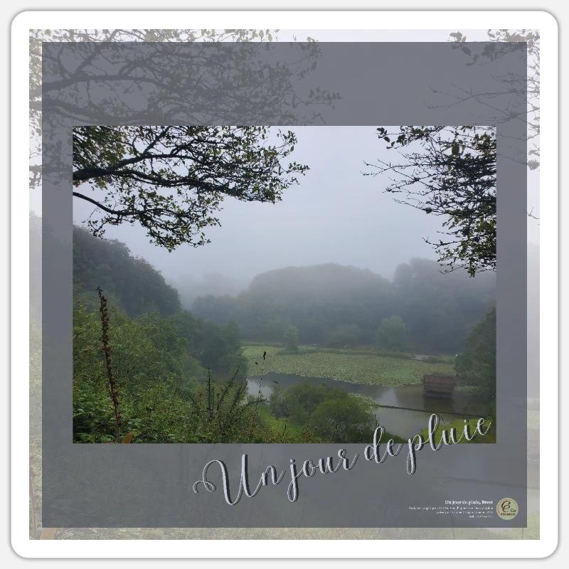 Ein regnerischer Tag, Brest, quadratisches Format Sticker Größe S (10 x 10 cm)