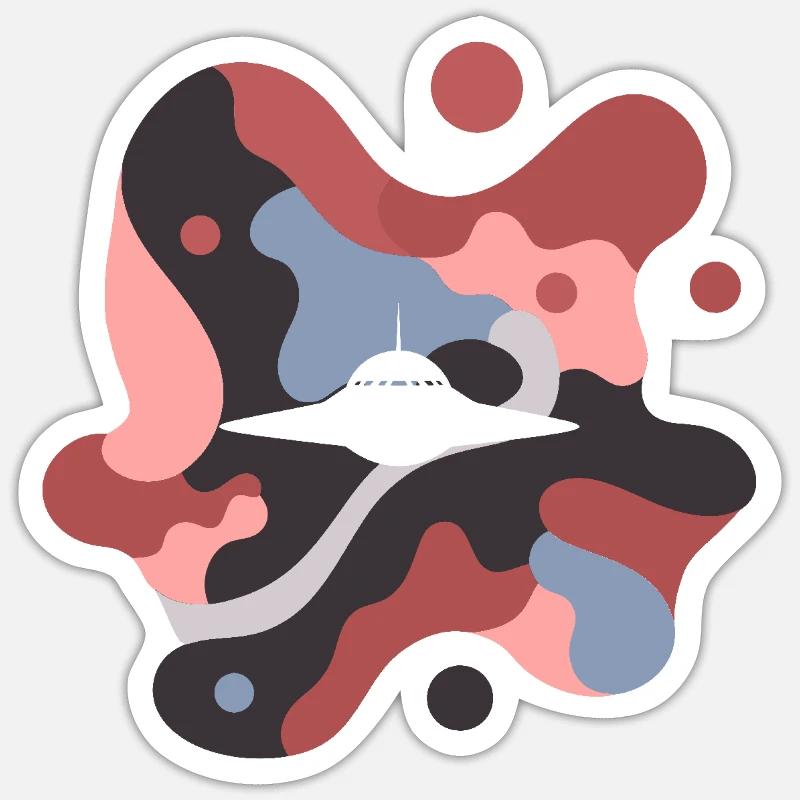 Mars Raumschiff Sci-fi Sticker Größe S (10 x 10 cm)