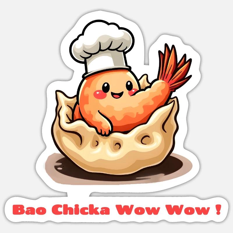 Shrimp Dumpling – Bao Chicka Wow Wow! Sticker size S (10 x 10 cm)