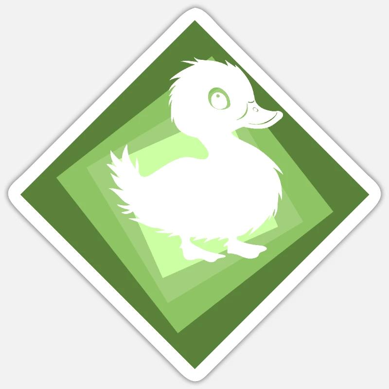 Canetons - Sticker taille S (10 x 10 cm) - blanc mat