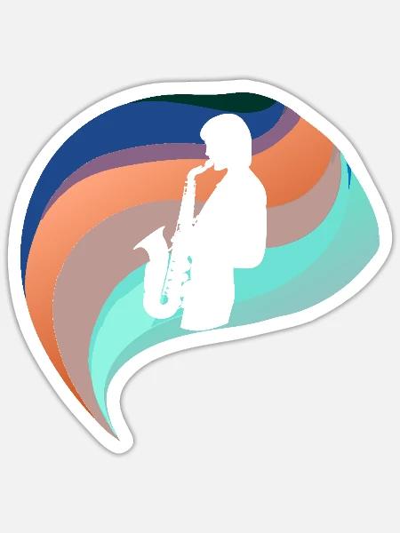 Jazz Blaskapelle - Sticker Größe S (10 x 10 cm) - Mattweiß