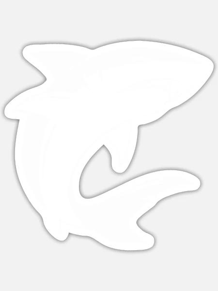 Hai Shark - Sticker Größe S (10 x 10 cm) - Mattweiß