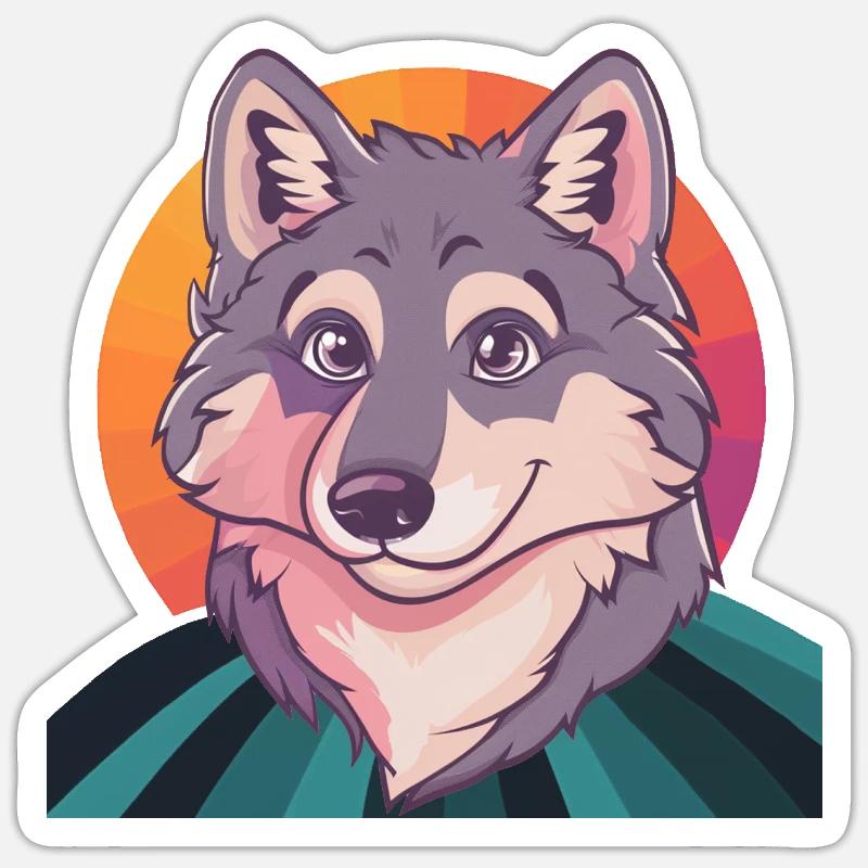 Wölfe Wolfpack - Sticker Größe S (10 x 10 cm) - Mattweiß