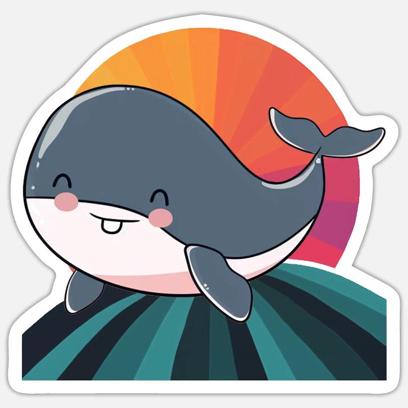 Wal Wale - Sticker Größe S (10 x 10 cm) - Mattweiß