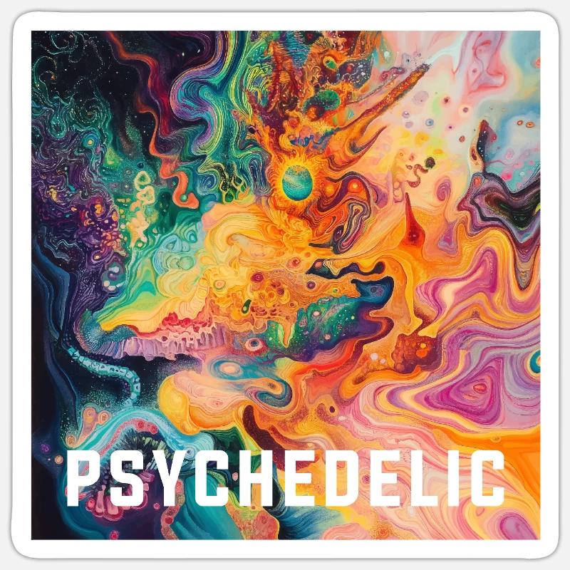 :: psychedelic :: Sticker Größe S (10 x 10 cm)
