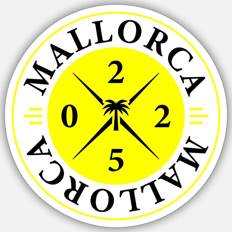 Vacances Majorque 2025 - Sticker taille S (10 x 10 cm) - blanc mat