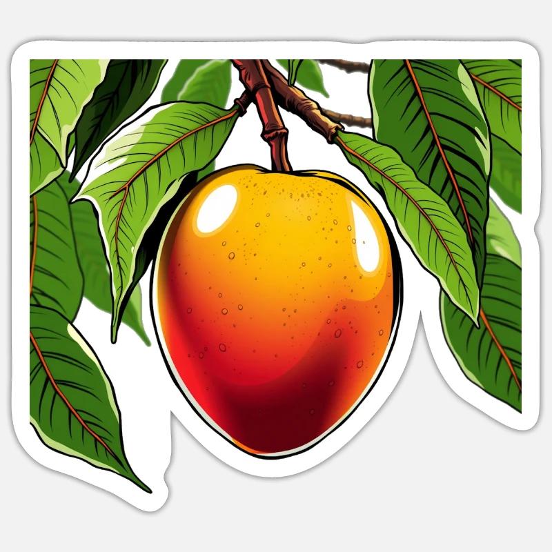 Mango - Sticker Größe S (10 x 10 cm) - Mattweiß