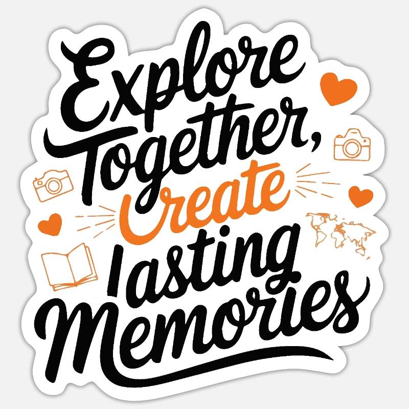 Explorez ensemble adevnture citation de voyage art texte Sticker taille S (10 x 10 cm)